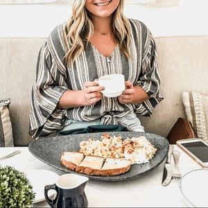 Striped tie front top